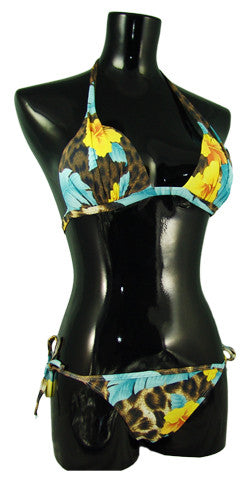 Brazilian Cut, Side-Tie Bottom, Blue, S, M, L, Brazilian Bikinis, Swimwear, Ruched Bottom, Aloha Carioca
